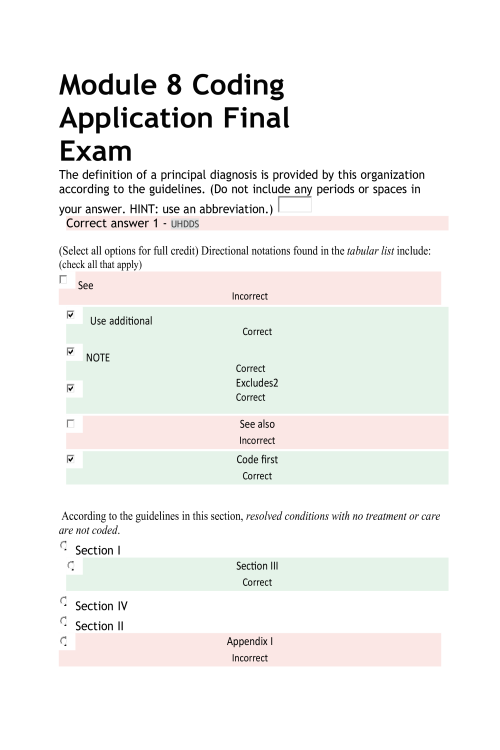 HIT 205 Module 8 Coding Application Final Exam